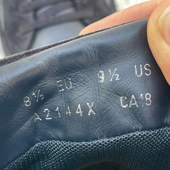 Ermenegildo Zegna Men Shoes Black Suede Navy Leather Sneaker Made in Italy 9.5US - Picture 7 of 11